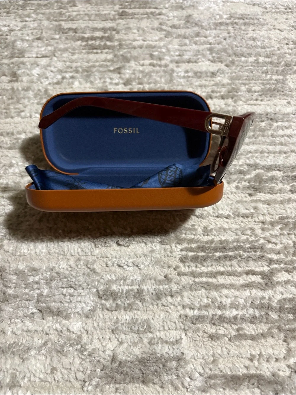 Fossil Two Tone Cat-Eye Sunglasses with Gold Accents